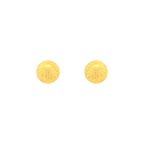 22k Yellow Gold Ball-Bead Medium Earrings with gold weight of 2g