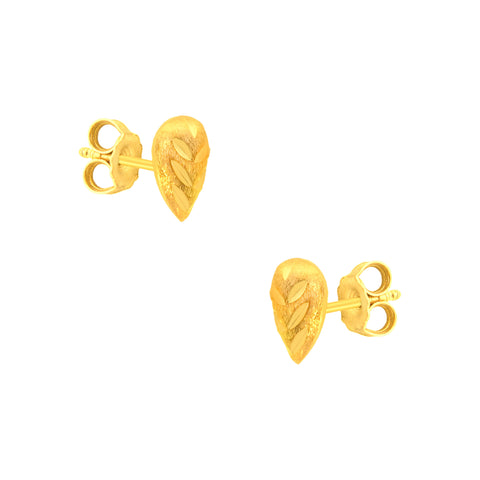 22k Yellow Gold Stud Medium Earrings with gold weight of 1.99g