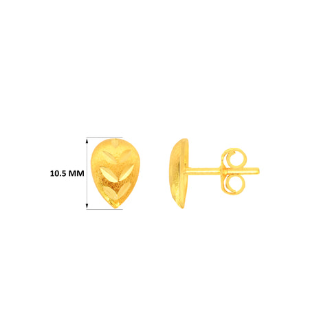 22k Yellow Gold Stud Medium Earrings with gold weight of 1.99g