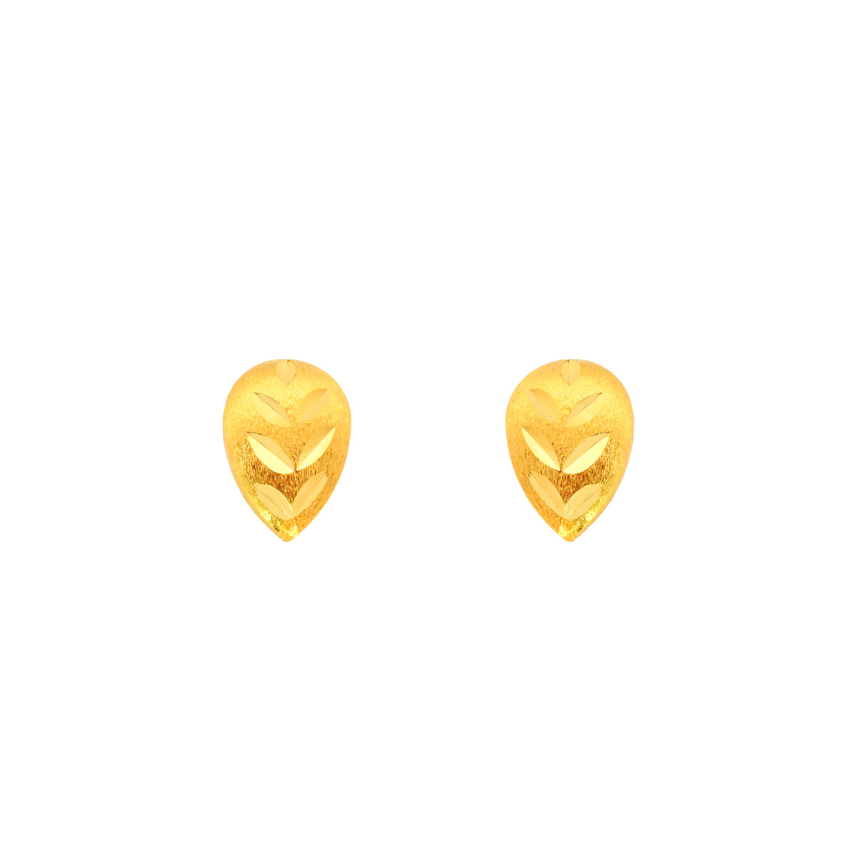 22k Yellow Gold Stud Medium Earrings with gold weight of 1.99g