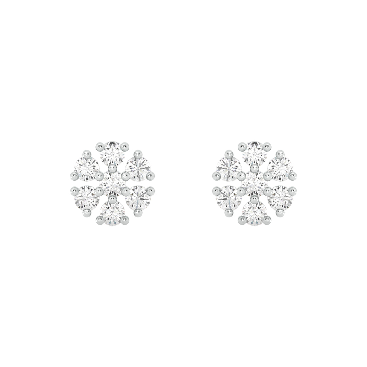 18k White Gold and Diamond Stud with gold weight of 2.06g