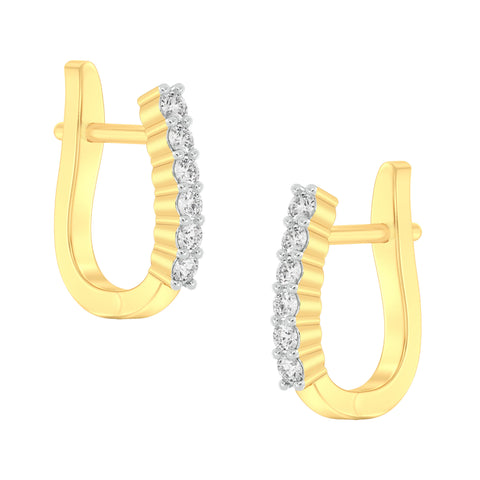 18k Yellow Gold and Diamond Huggies and total gold weight of 2.08g