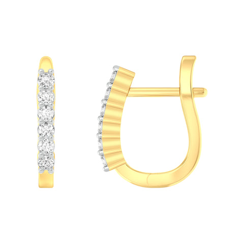 18k Yellow Gold and Diamond Huggies and total gold weight of 2.08g