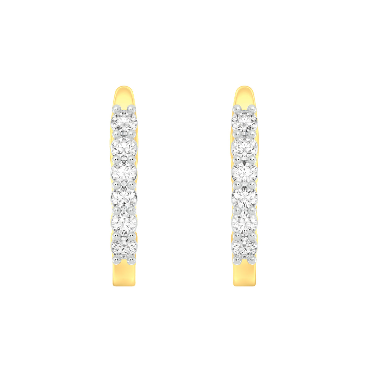 18k Yellow Gold and Diamond Huggies and total gold weight of 2.08g
