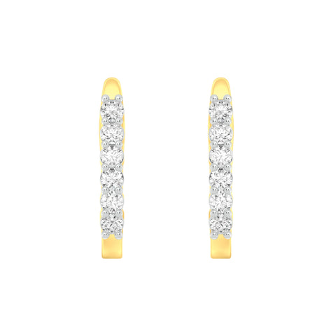 18k Yellow Gold and Diamond Huggies and total gold weight of 2.08g