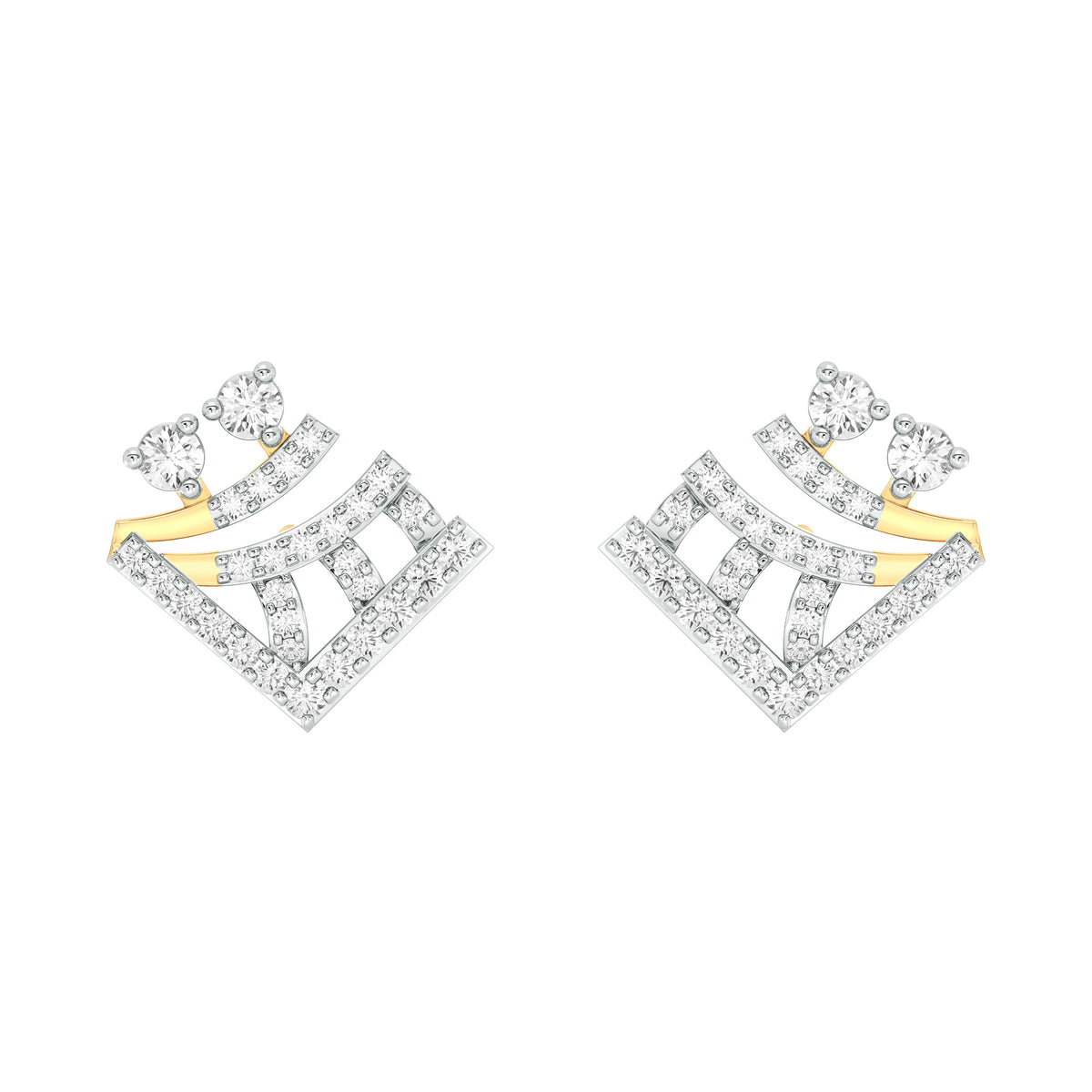 18k Yellow Gold and Diamond Stud with gold weight of 3.03g