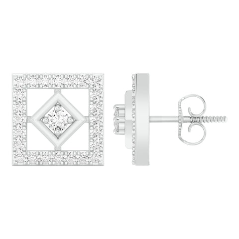 18k White Gold and Diamond Stud with gold weight of 3.36g