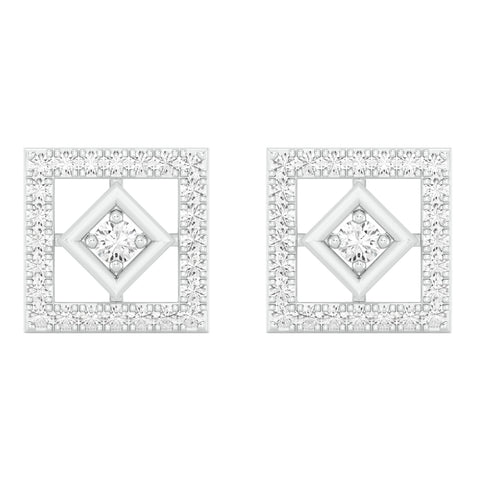 18k White Gold and Diamond Stud with gold weight of 3.36g