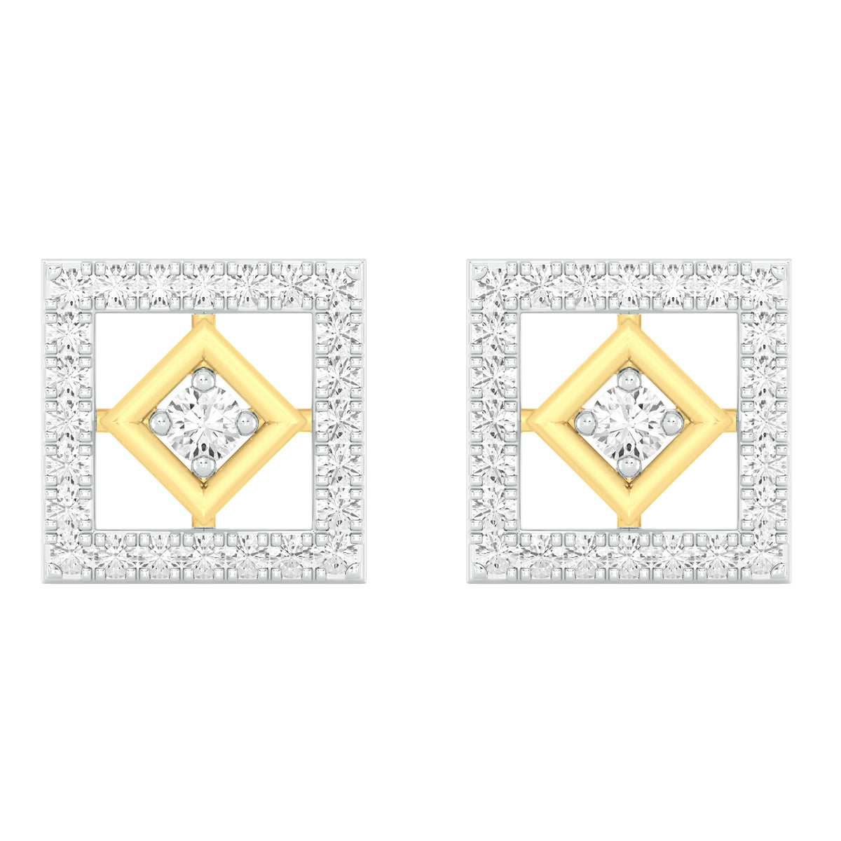18k Yellow Gold and Diamond Stud with gold weight of 3.28g