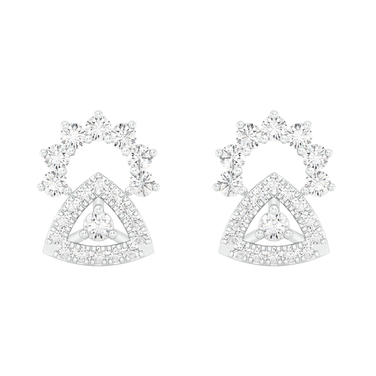 18k White Gold and Diamond Stud with gold weight of 2.21g
