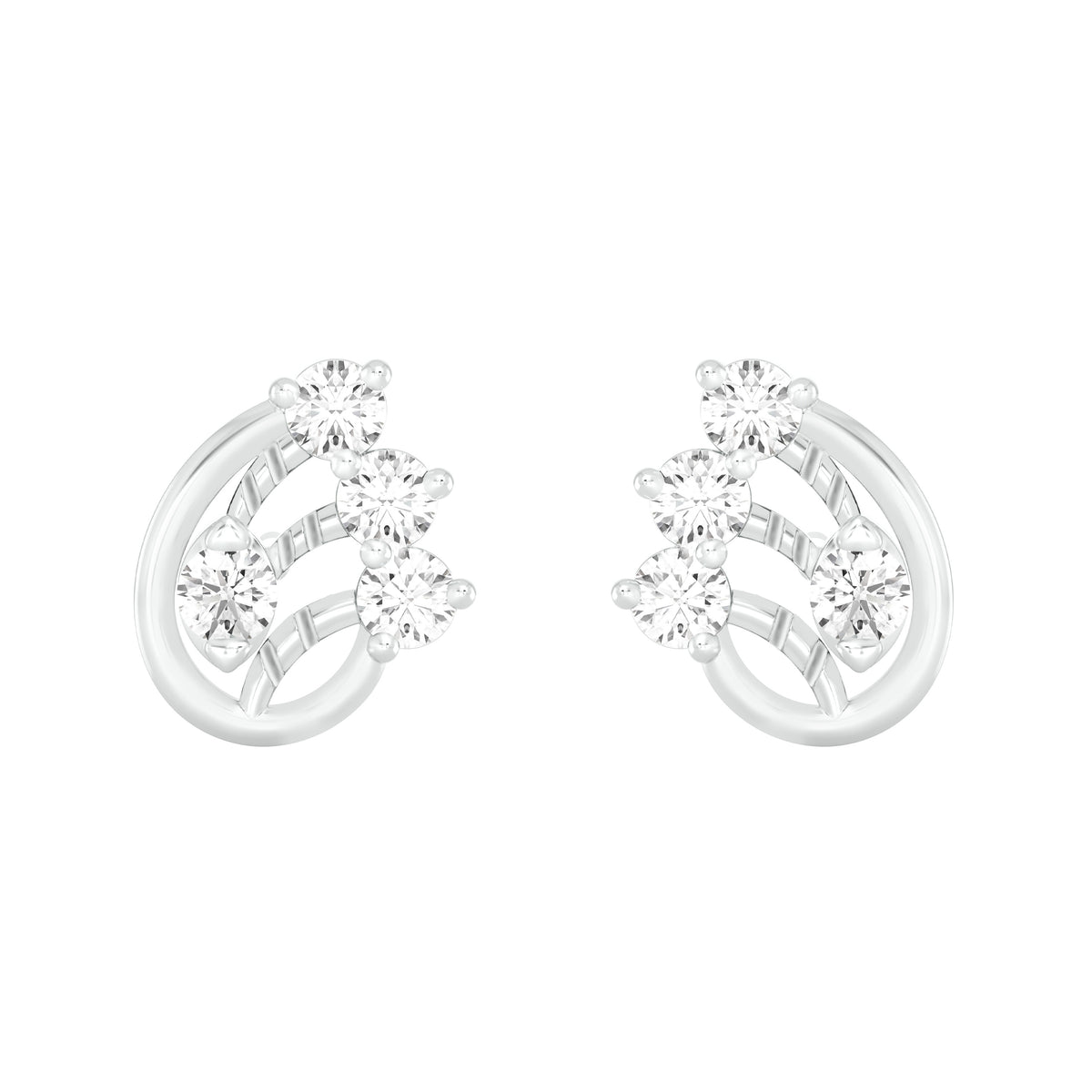 18k White Gold and Diamond Stud with gold weight of 1.83g