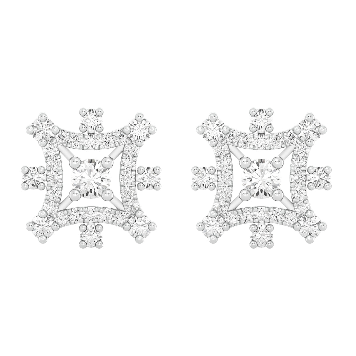 18k White Gold and Diamond Stud with gold weight of 3.63g