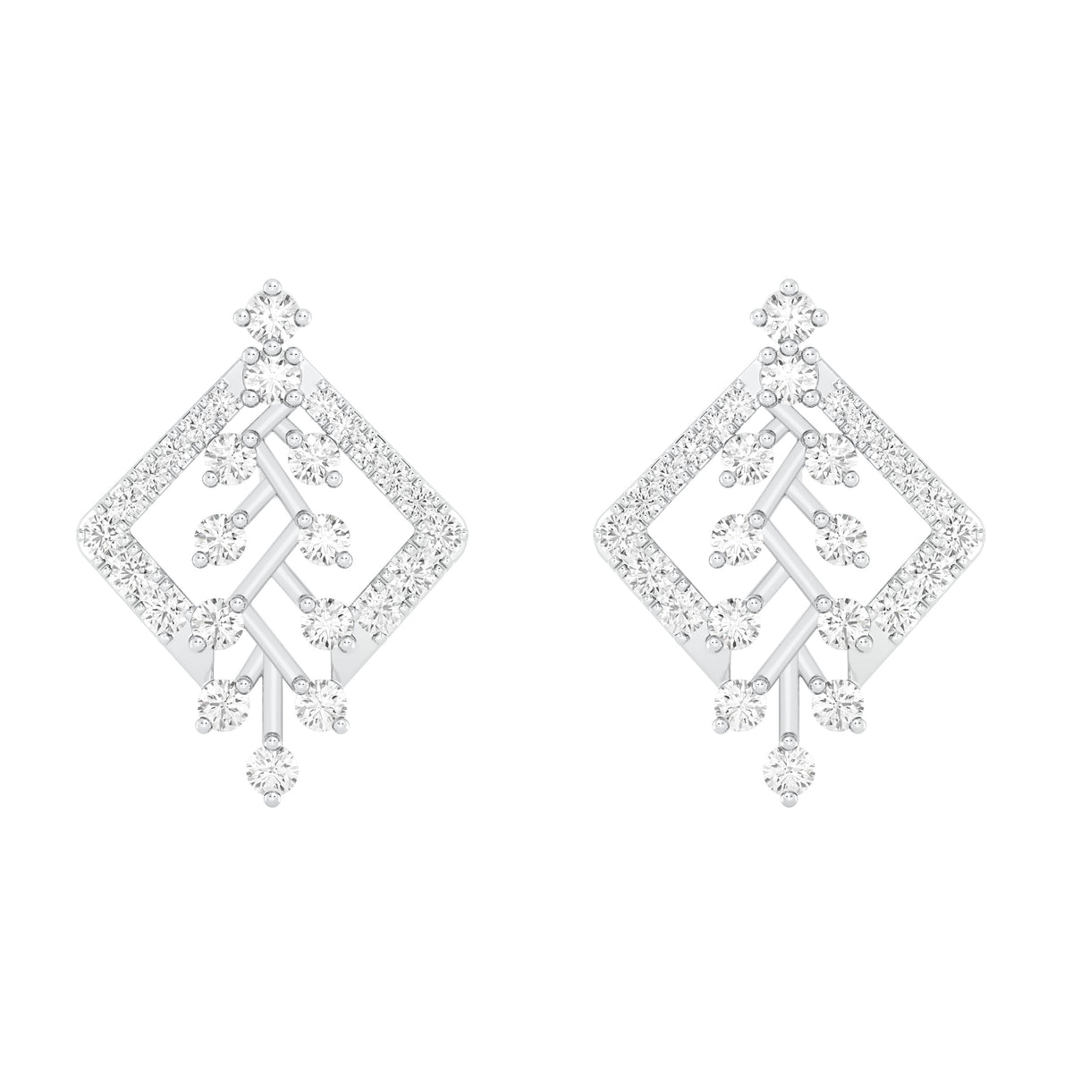 18k White Gold and Diamond Stud with gold weight of 3.67g