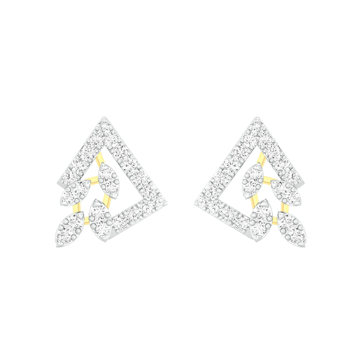 18k Yellow Gold and Diamond Stud with gold weight of 3.2g
