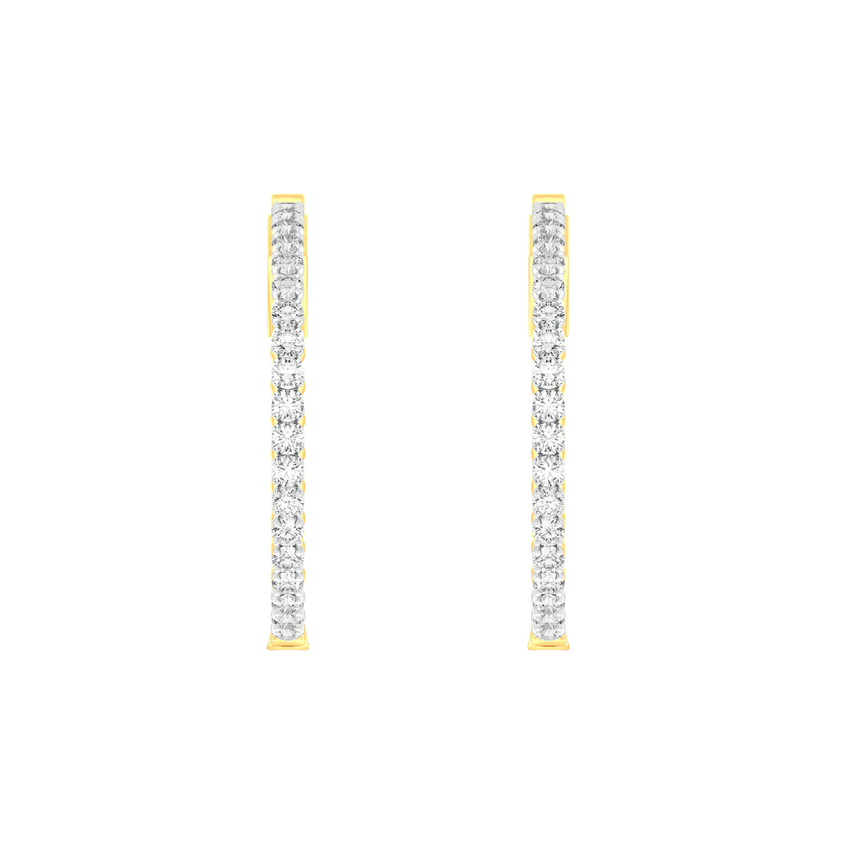18k Yellow Gold and Diamond Hoops and total gold weight of 9.3g