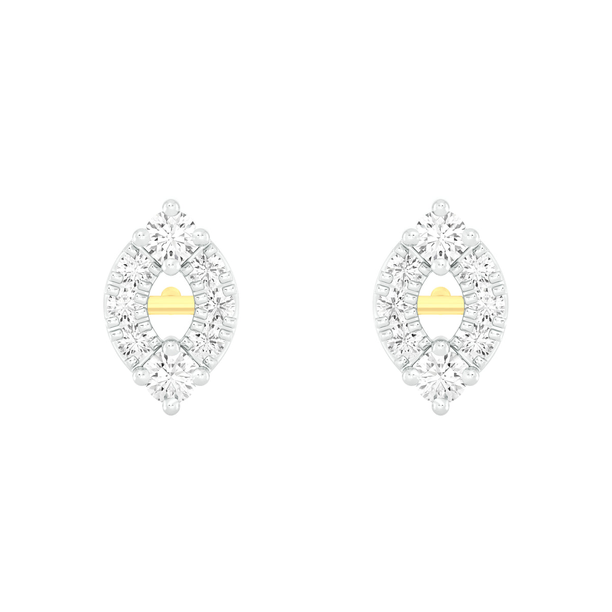 18k Yellow Gold and Diamond Stud with gold weight of 1.33g