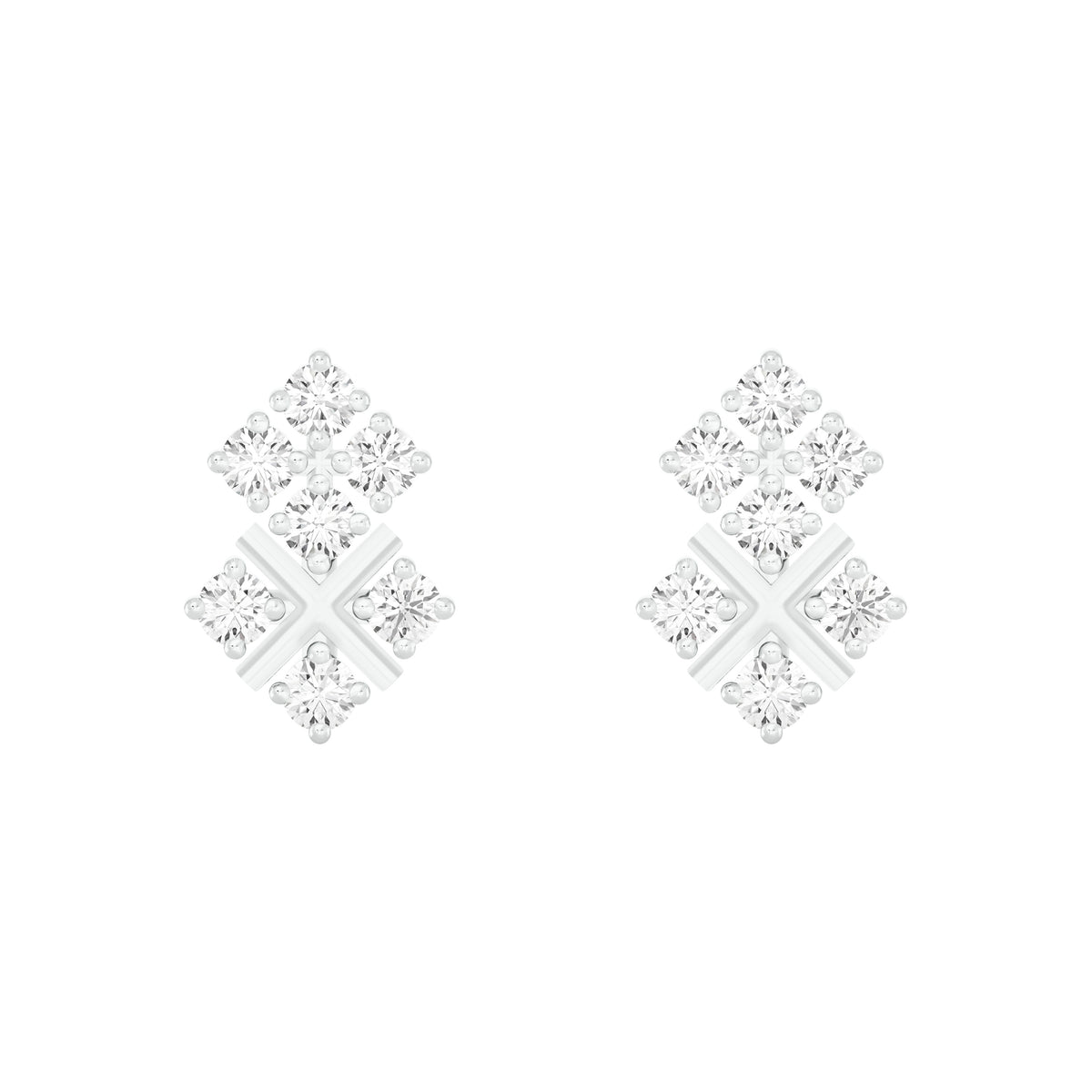 18k White Gold and Diamond Stud with gold weight of 1.45g