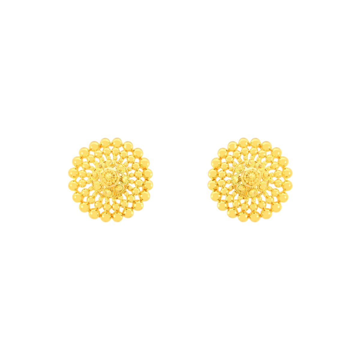 22k Yellow Gold Filigree Earrings with gold weight of 5.82g