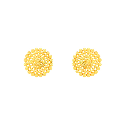 22k Yellow Gold Filigree Earrings with gold weight of 5.82g