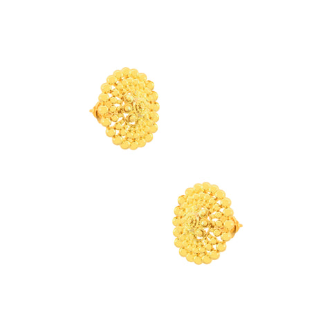 22k Yellow Gold Filigree Earrings with gold weight of 5.82g