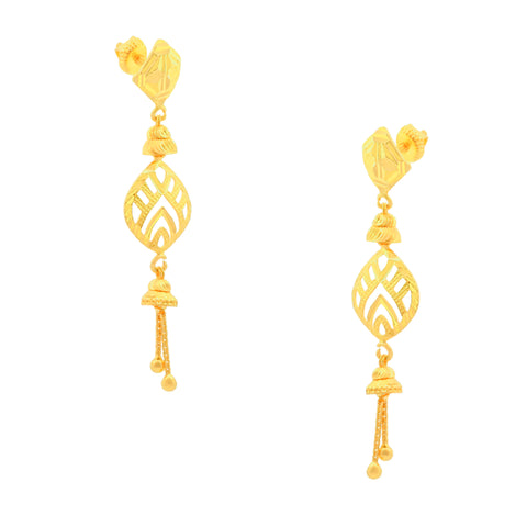 22k Yellow Gold Dangler Earrings with gold weight of 4.35g