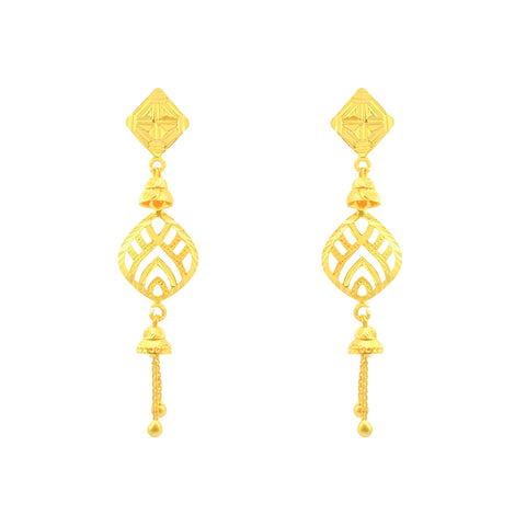22k Yellow Gold Dangler Earrings with gold weight of 4.35g