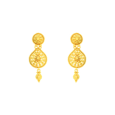 22k Yellow Gold Dangler Earrings with gold weight of 7.37g