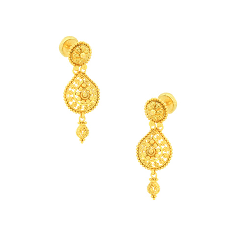 22k Yellow Gold Dangler Earrings with gold weight of 7.37g
