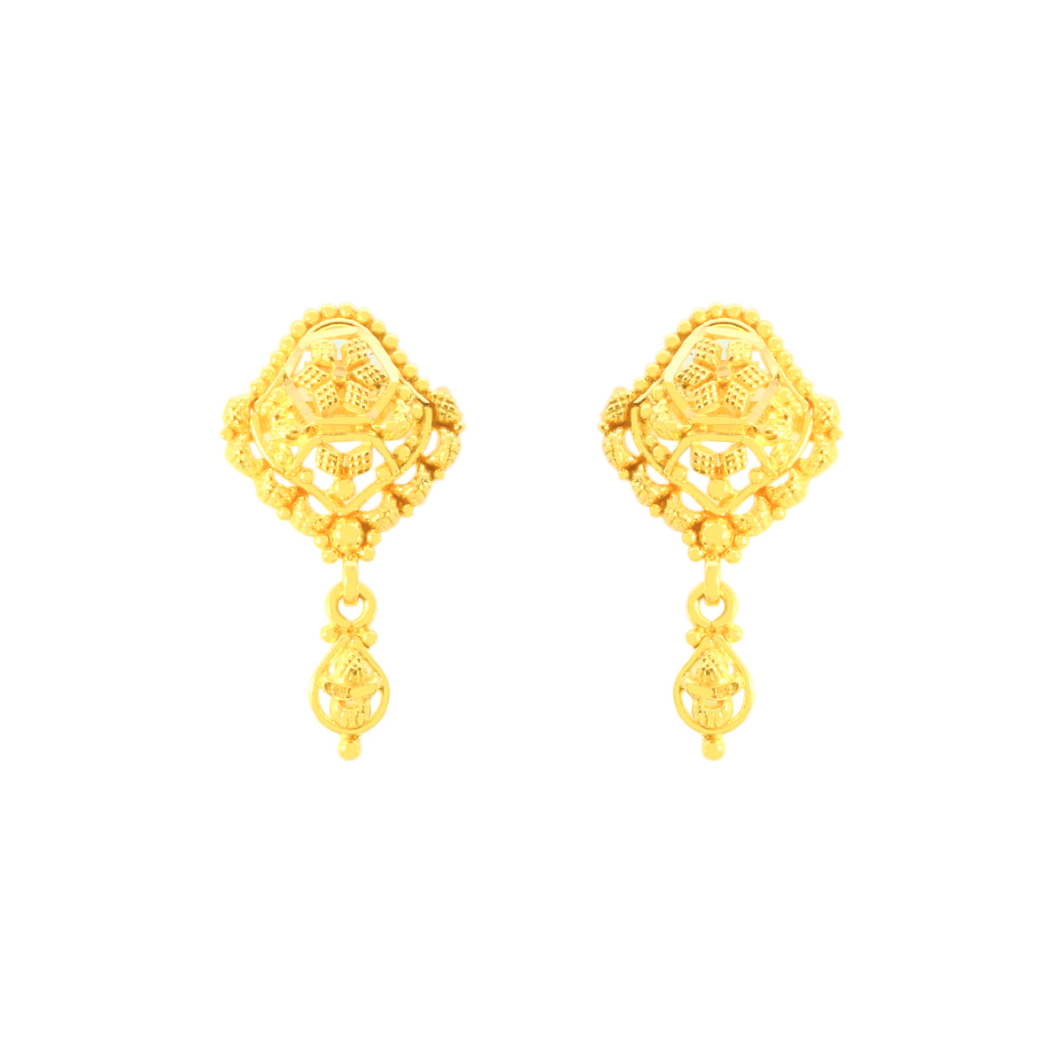 22k Yellow Gold Dangler Earrings with gold weight of 3.72g