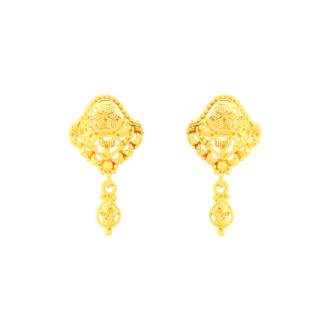 22k Yellow Gold Dangler Earrings with gold weight of 3.72g