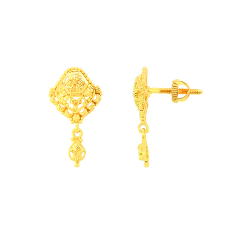 22k Yellow Gold Dangler Earrings with gold weight of 3.72g