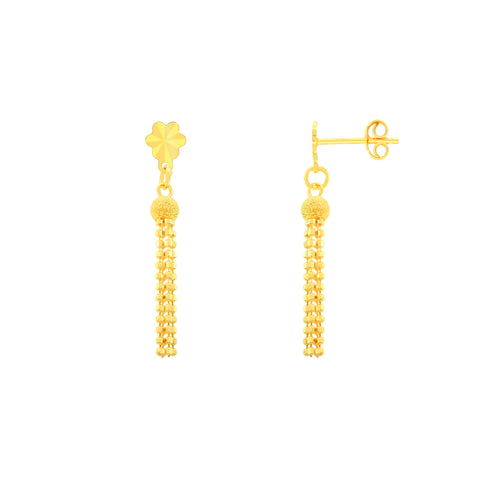 22k Yellow Gold Dangler Earrings with gold weight of 2.89g
