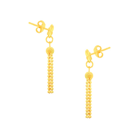 22k Yellow Gold Dangler Earrings with gold weight of 2.89g