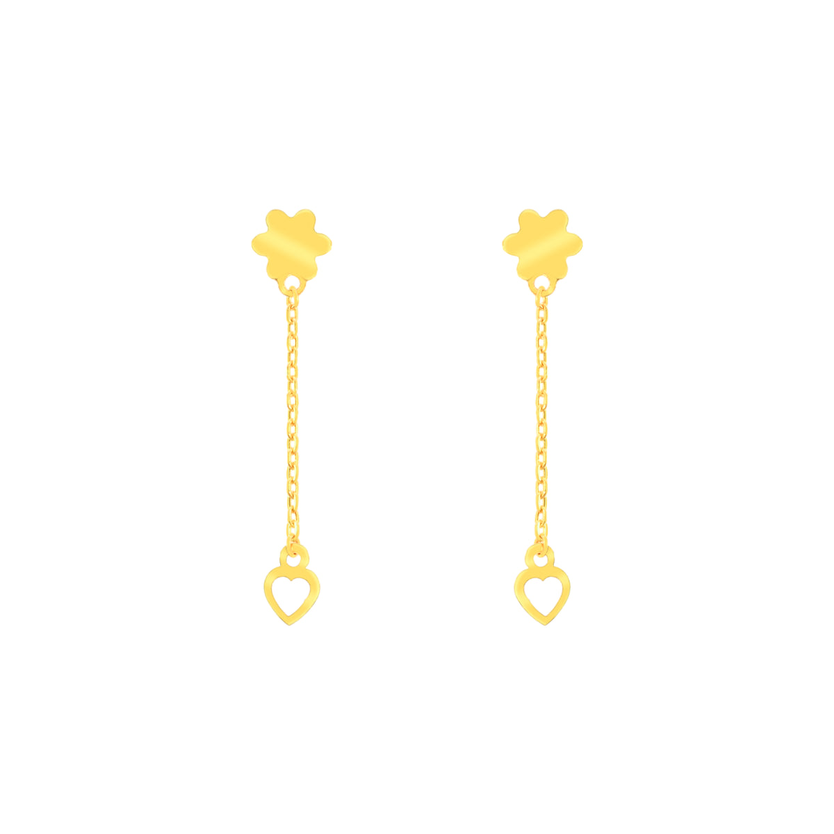 22k Yellow Gold Dangler Fancy Earrings with gold weight of 1.8g