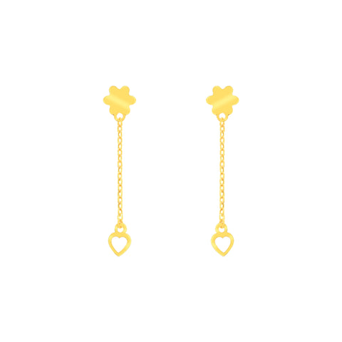 22k Yellow Gold Dangler Fancy Earrings with gold weight of 1.8g