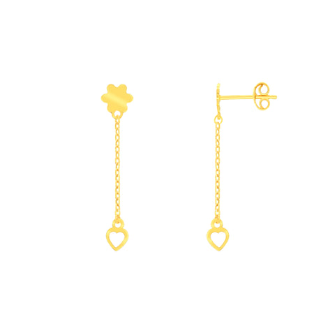 22k Yellow Gold Dangler Fancy Earrings with gold weight of 1.8g