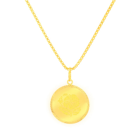 22K Yellow Gold Classy Medium Pendant with gold weight of 2.99g