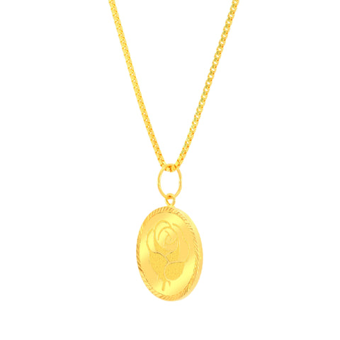 22K Yellow Gold Classy Medium Pendant with gold weight of 2.99g