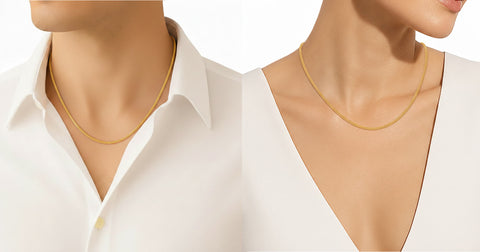 18''  Yellow Gold Flat Chain 1MM
