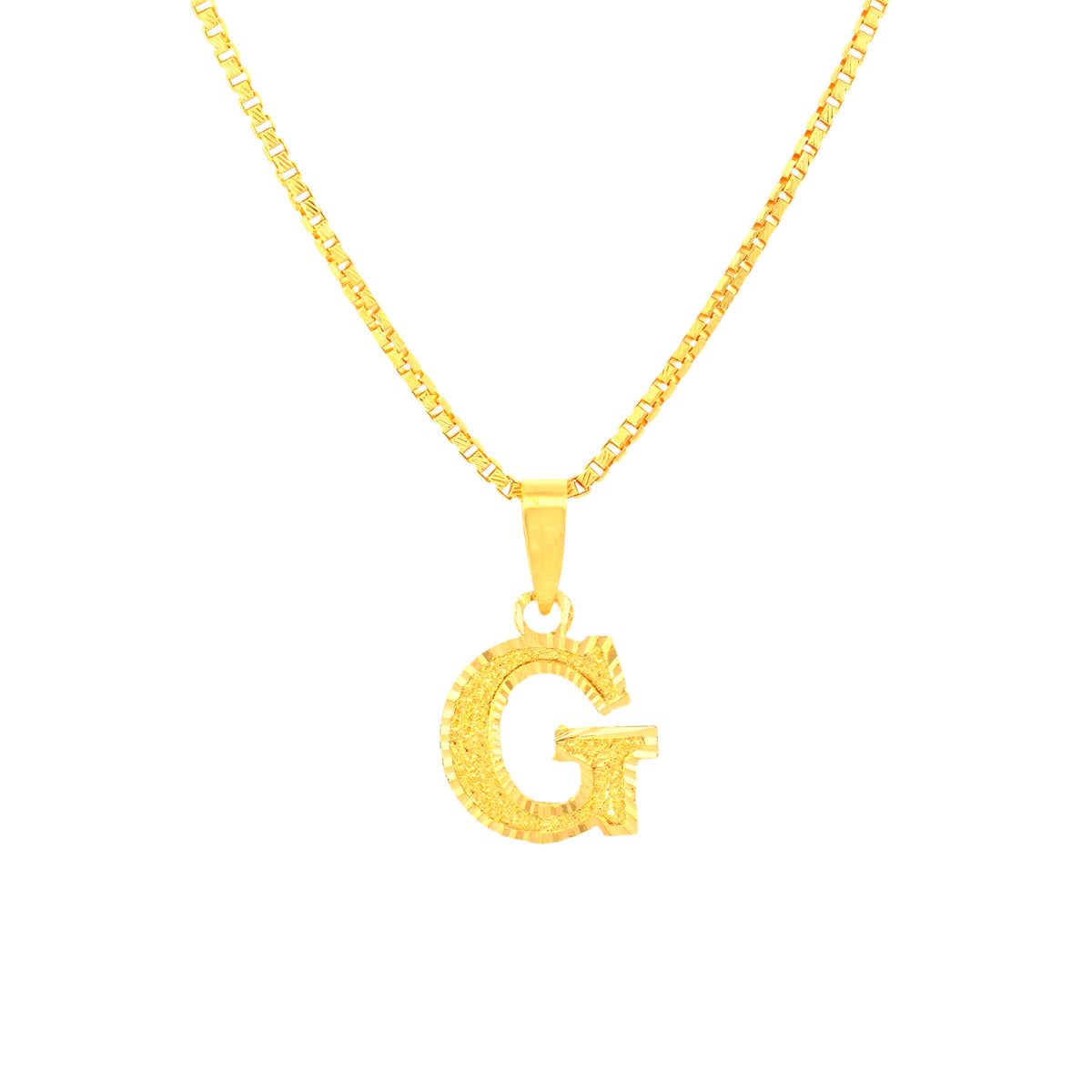 22K Yellow Gold Initial G Pendant with gold weight of 0.82g