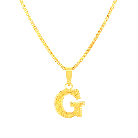 22K Yellow Gold Initial G Pendant with gold weight of 0.82g
