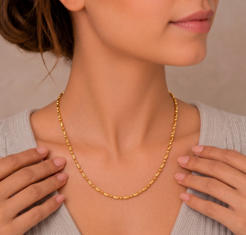 16'' Yellow Gold Ball Bead Chain 2MM