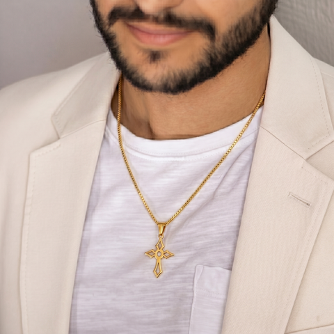 22K Yellow Gold Cross Pendant with gold weight of 0.64g