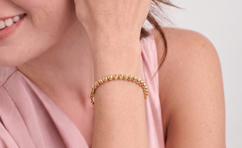 22K Yellow Gold Ball-Bead Bracelet