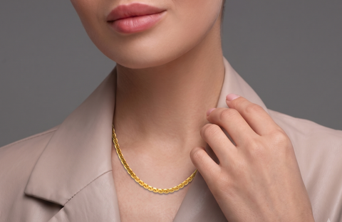 18'' Fancy Yellow Gold Chain 1MM