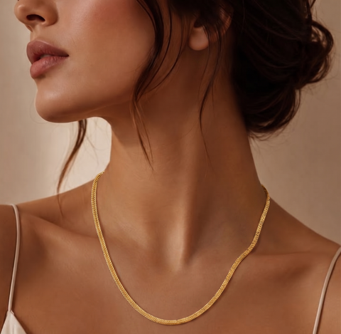 19''  Yellow Gold Flat Chain 0.8MM
