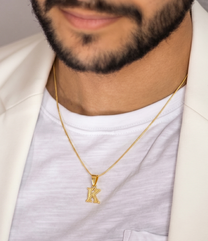 22K Yellow Gold Initial K Pendant with gold weight of 0.72g