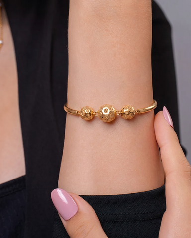 22K Yellow Gold Fancy Bracelets measuring 10mm thickness x 2.4inch length