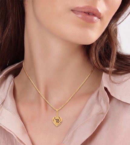 22K Yellow Gold Religious Om Medium Pendant with gold weight of 0.77g