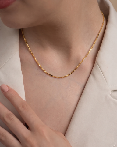 16'' Yellow Gold Fancy Chain 2MM